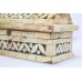 Antique Trinket Box Handicraft Handmade Natural Camel Bone on Wood Home Decor B